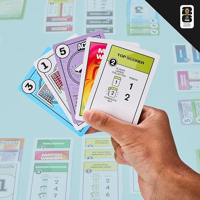 Monopoly Deal FIFA World Cup 2026 Edition Game – Officially Licensed FIFA World Cup Soccer Card Game for Kids – Ages 8+ – 2 to 5 Players – 15 Mins.