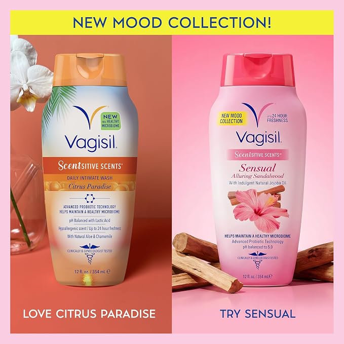 Vagisil Feminine Wash for Intimate Area Hygiene, Scentsitive Scents, pH Balanced and Gynecologist Tested, Citrus Paradise, 12 oz (Pack of 1)