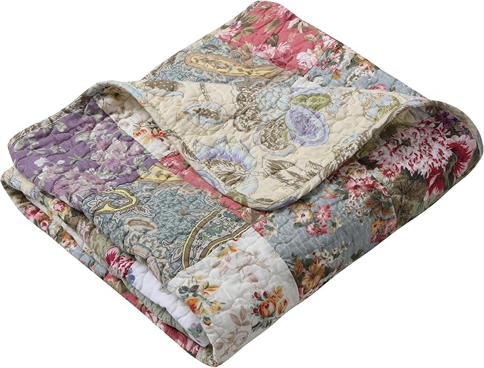 Greenland Home Blooming Prairie Quilted Patchwork Throw (Pack of 6)