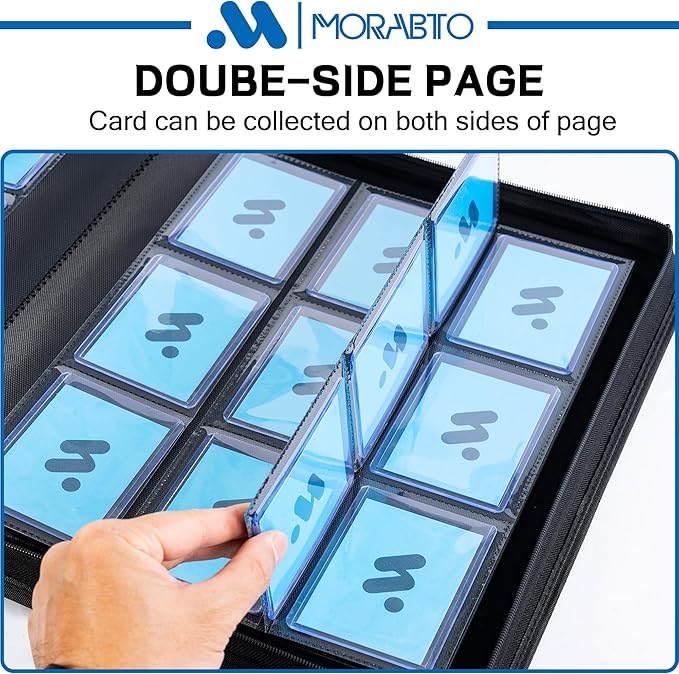Top Loader Binder, Holds 324 Top Loaders,9 Pocket Top Loader Binders for 3" x 5" Rigid Cards,Top Loader Card Binder for Hard Plastic Top Loaders -LightBlue