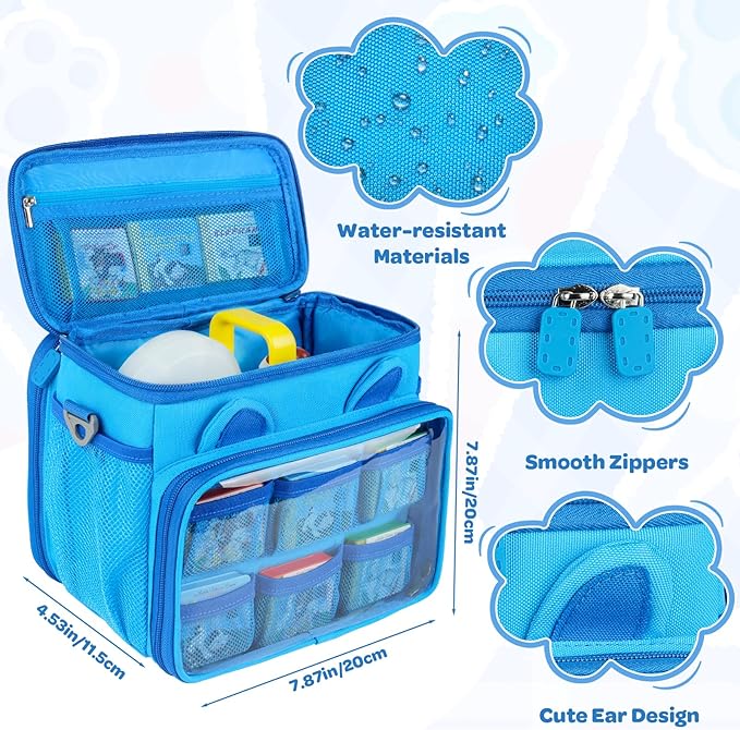Carrying Case Compatible with Toniebox Starter Set Bundle, Cute Storage Travel Bag Compatible with Little Tikes Story Dream Machine Books Starter Set, Purple & Blue(Bag Only)