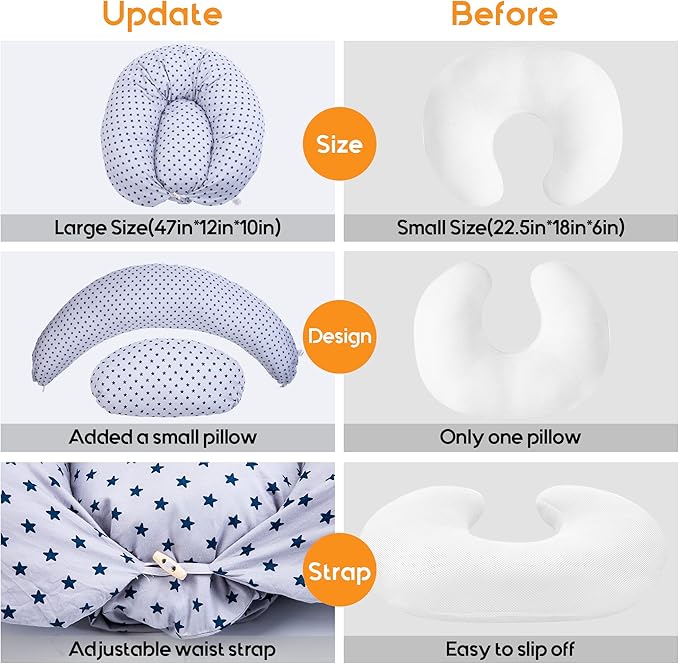 Chilling Home Pregnancy Pillow, C Shaped Pregnancy Pillows for Sleeping Full Body Pillow Maternity Pillow for Pregnant Women 47 inch, Pregnant Women Must Have with Removable Cover