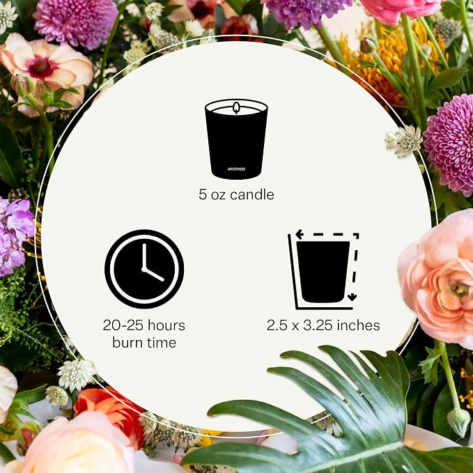Apotheke Luxury Scented Candles for Home, Canvas - Petite Aromatherapy Jar Candle with Soy Wax Blend