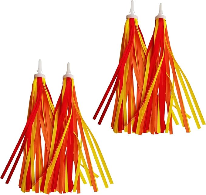 Colorful Bike Streamers Girls Boys Kids Bicycle Tassel Ribbon Handlebar Scooter Streamer 2 Pairs 18 Bands