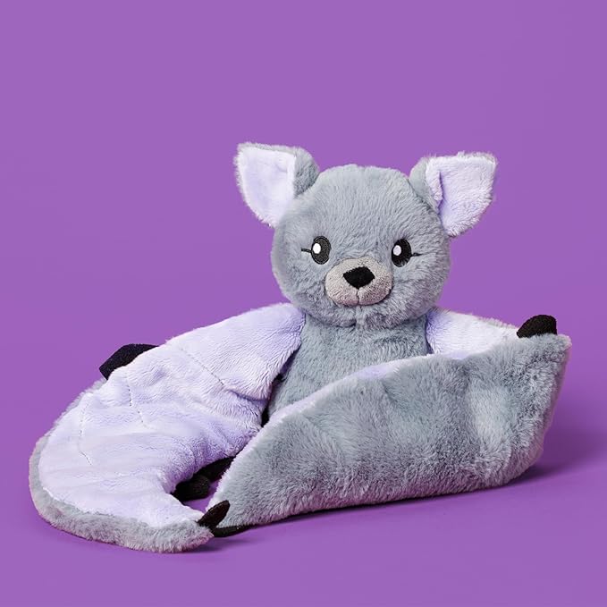HUGIMALS Hugarounds Berkeley The Bat 2.5 lb Microwaveable & Freezable Weighted Plush Neck & Shoulder Wrap | Soothing, Comforting Hugs for Self-Care & Relaxation | Unscented for Ages 2+