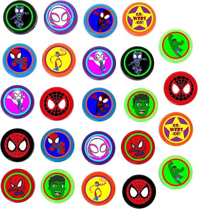 24 Pcs Spidey Stampers, Spidey Birthday Party Supplies, Goody Bag Treat Bag Stuff for Spidey Birthday Party Gifts