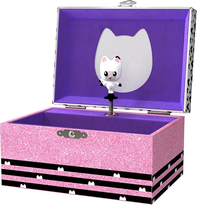 Gabby's Dollhouse Jewelry Box for Girls - Musical Jewelry Box with Spinning Figurine, Gabby's Dollhouse Toys for Kids Ages 3-5 - Plays Gabby's Dollhouse Theme Song - 6 x 4.7 x 3.5 in
