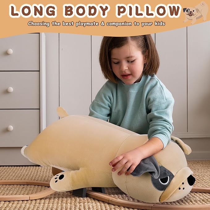 Auspicious beginning 30'' Giant Brown French Bulldog Plush Stuffed Animal- Brown French Bulldog Dog Plush Body Pillow Plushies, Large Sleeping Big Body Plushie Toy, Birthday Gifts for Kids Girls Boys