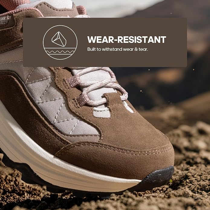 NORTIV 8 Women's Waterproof Leather Hiking Shoes | Arch Support Outdoors Walking Trekking Camping Tennis Workout Cross Training Sneakers Wicklow