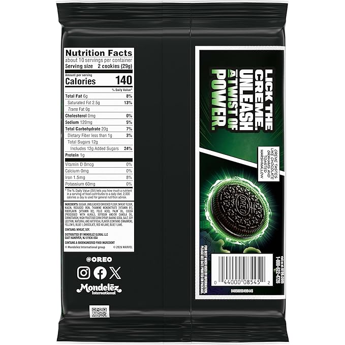 MARVEL OREO Stuf of Doom Chocolate Sandwich Cookies, Special Edition, 10.68 oz (Pack of 2)