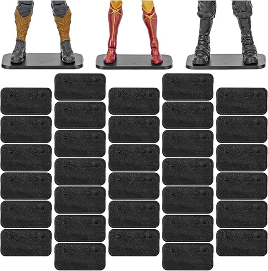 32 Pieces Plastic Action Figure Display Stand Base ,Multi-PEG Model Support Stand Compatible with 6 inch Star Wars Black Series Figure Toy (32PCS-Black-Square)