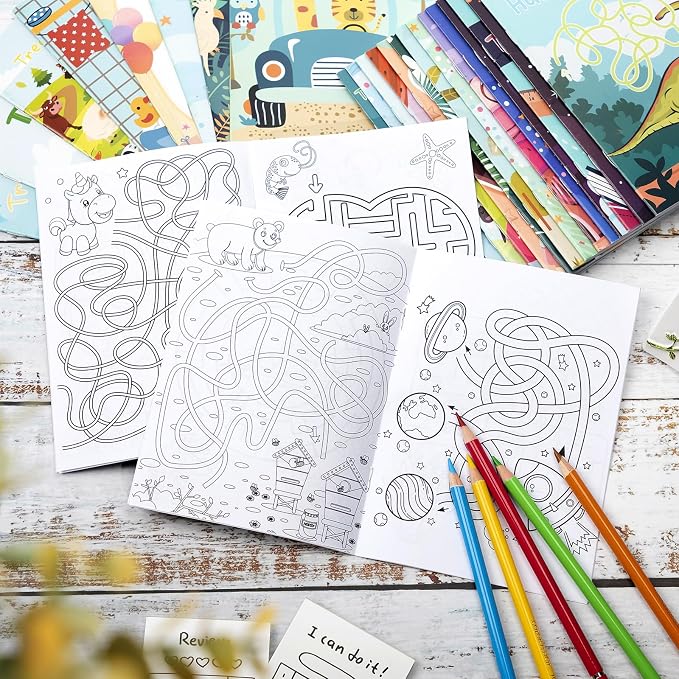 Liliful 144 Pcs Coloring Book Bulk for Adult Kids DIY Art Stress Relief Drawing Book with Patterns for Adults, Party Favors, Goodie Bag Filler and Holiday Gifts(Classic Style)