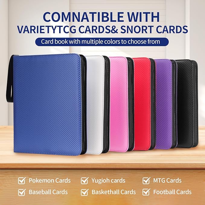 Card Binder – 720 Capacity, Zippered Trading Card Holder for MTG, Sports & Collectible Cards – Acid-Free, Durable & Travel-Friendly Storage (Red, 9 Pocket)