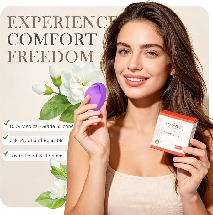 YTYOMUR Reusable Menstrual Disc - Soft Period Disc for Beginner or Menstrual Light Flow, Leak Proof Menstrual Cup Alternative - Pack of 2 (Small Size)