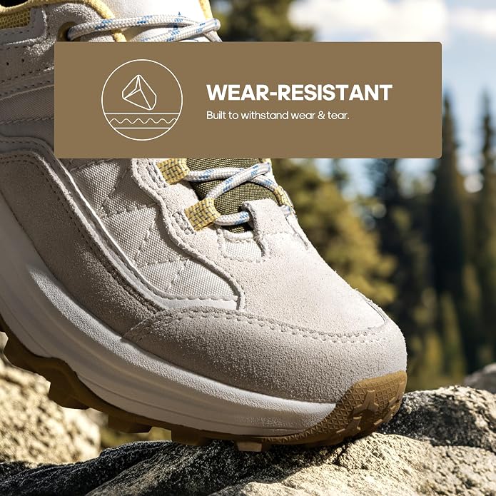NORTIV 8 Women's Waterproof Leather Hiking Shoes | Arch Support Outdoors Walking Trekking Camping Tennis Workout Cross Training Sneakers Wicklow