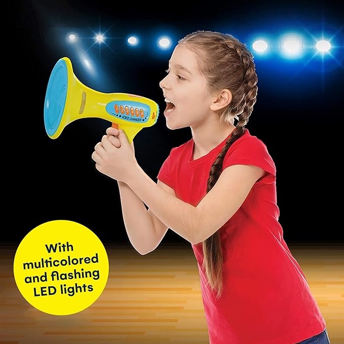 Kidzlane Voice Changer for Kids - Kids Microphone Toy with LED Lights and 5 Different Sound Effects - Voice Changer for Girls, Boys, Teens Age 5 Years and Up - Blue