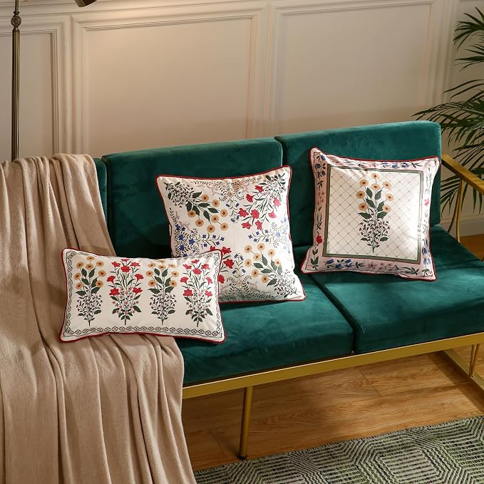 Designer Vintage Velvet Throw Pillow Cover,Set of 3-Bertina ABC | Pillow Cover,Concealed Zipper Design,Dragonfly Pattern,Sofas,Bedroom,Living Room,Lounge Chairs,All Season Home Decor