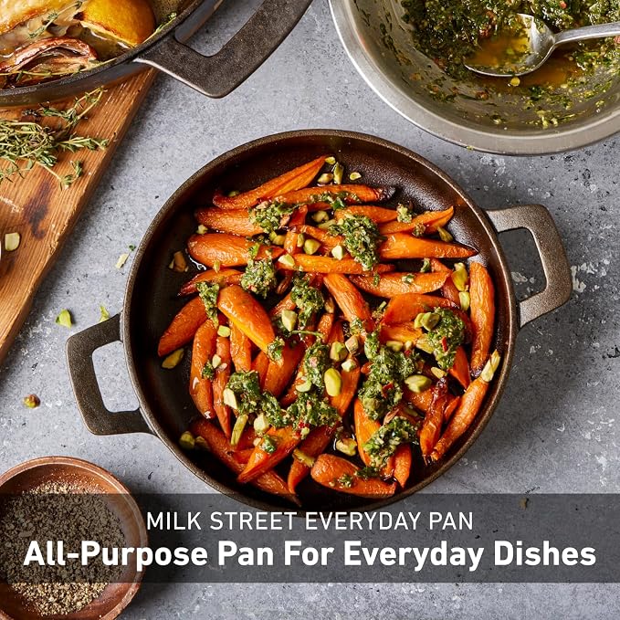 Milk Street 7.5-Inch Everyday Pan with Trivet – Versatile, Pre-Seasoned Nonstick Cookware for Stovetop to Table