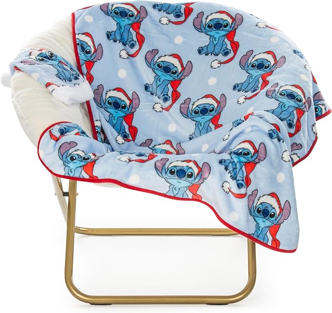 Jay Franco Santa Hat and Throw Set – 2-Piece 17" Inch Holiday Hat and 40" x 50" Inch Ultra-Soft Plush Fleece Blanket Gift Set