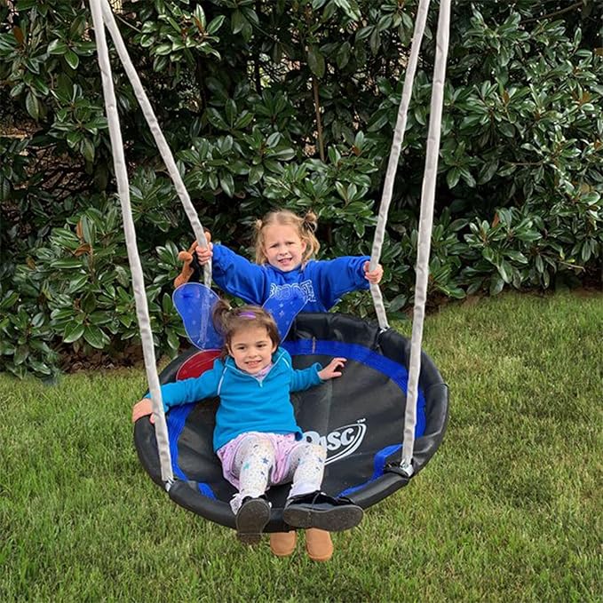 XDP Recreation Fun All Mighty Metal A-Frame Kids Swing Set with 10 Child Capacity Outdoor Backyard Home Playground with Slide and 5 Swing Types,