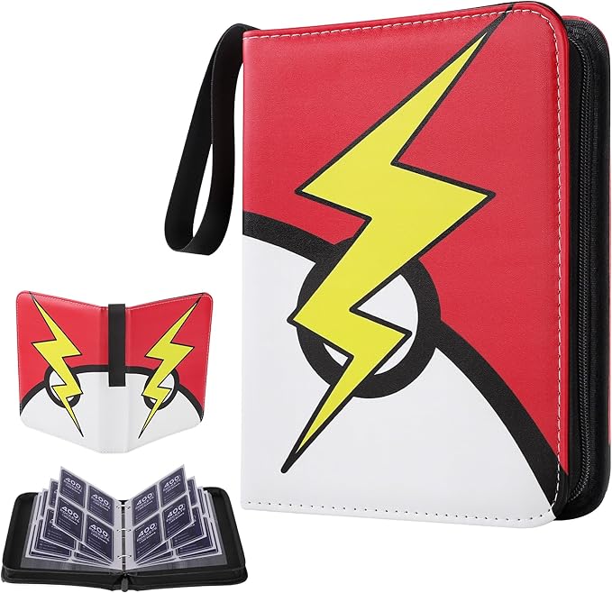 Card Binder 4 Pocket, Trading Card Binder With 50 Removable Sleeves, Portable Card Collection Binder for Standard Cards