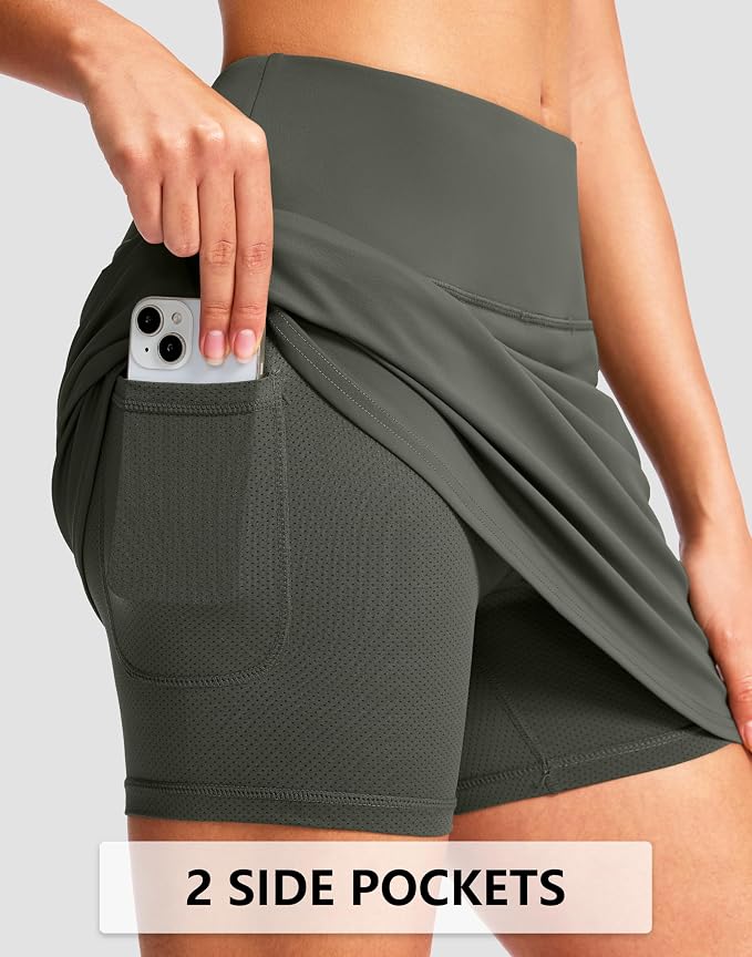 G Gradual 16"/18" Skorts for Women Golf Skirt with 2 Pockets Summer Casual | Built-In Shorts, High Waist, Soft 4-Way Stretch, Breathable Mesh Liner, Tennis Pickleball Athletic Wear, Easy To Match