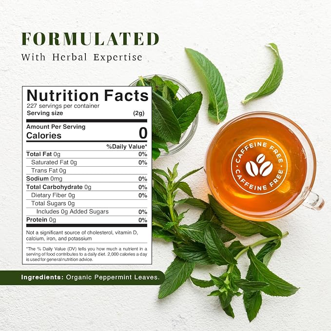 Oxify Organic Peppermint Leaves Herbal Loose Tea- 16 oz (16 oz, Peppermint)