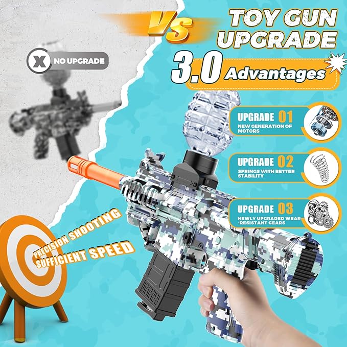 JANNIRESS Electric Blaster Toys Eco-Friendly Splatter Ball Blaster,Automatic Outdoor Games Toys for Activities Team Game
