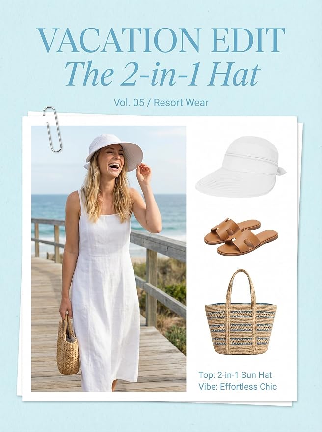 2-in-1 Women’s Sun Visor Sun Hat Zipper Off Ponytail Friendly, Lightweight Quick Dry, Summer UV Protection
