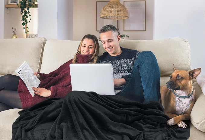 Utopia Bedding Fleece Bed Blanket California King Size Black (102x96 Inch) | Microfiber Plush Warm Lightweight Breathable Cozy Blanket Anti-Static, All Season Use Gift for Women and Men