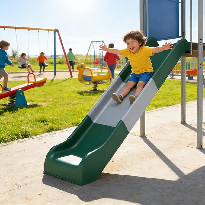 Heavy Duty Kids Outdoor Playset: Dual Swings, Slide & Basketball Hoop – Galvanized Steel, Safe & Durable – for Backyard/Garden – Blue