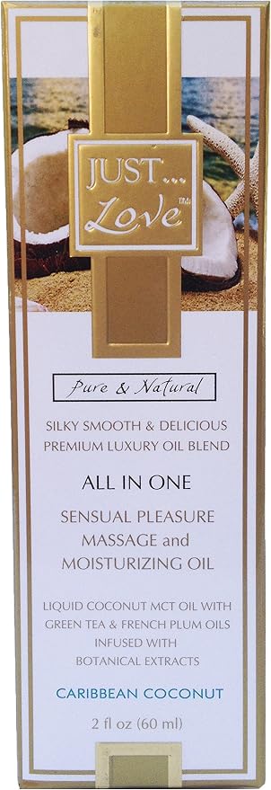 JUST Love All in One Sensual Pleasure, Massage & Moisturizing Oil- Caribbean Coconut