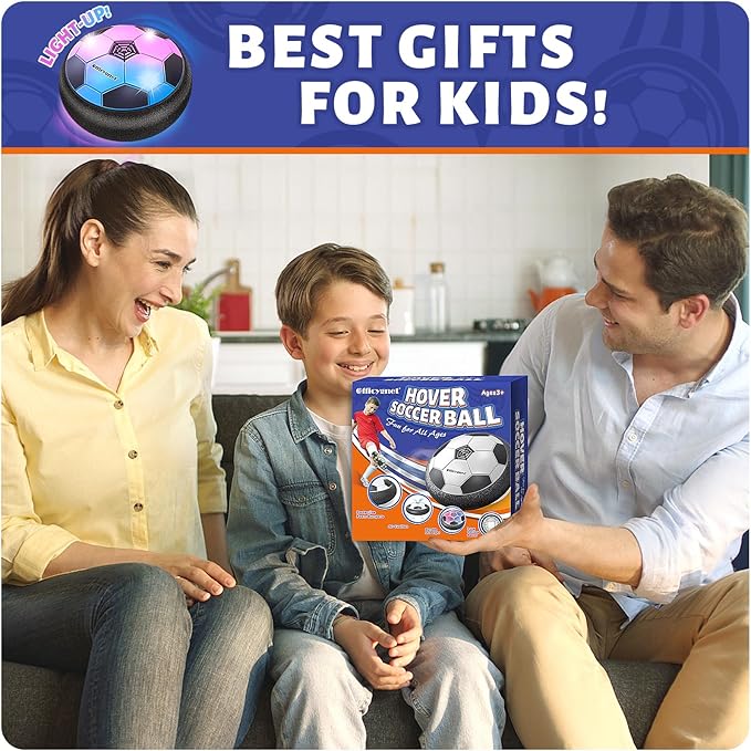 Officygnet Hover Soccer Ball for Kids, Indoor Toys Games Gifts for Boys Age 6, 7, 8, 9, 10, 11, 12 Years Old, Air Floating Light-Up Soccer Toys Games for Kids 6-8, 8-12, Ideal Easter Birthday Gifts