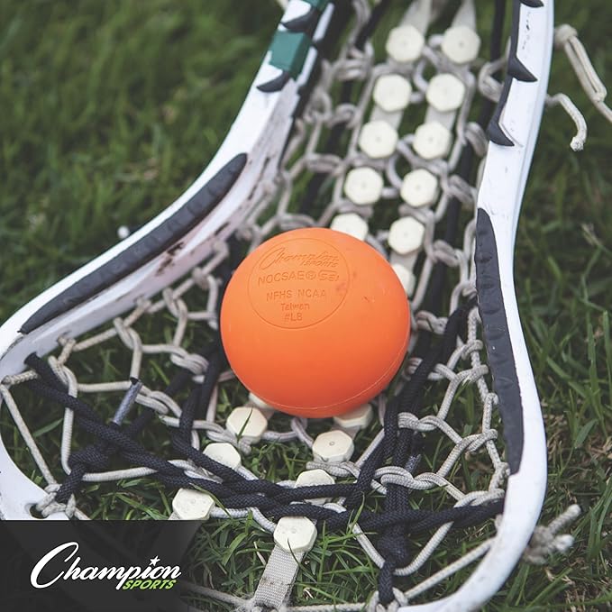 Champion Sports Lacrosse Balls – Official Size SEI Certified, Multi-Color Packs of 3, 6, or 12 for Practice & Games