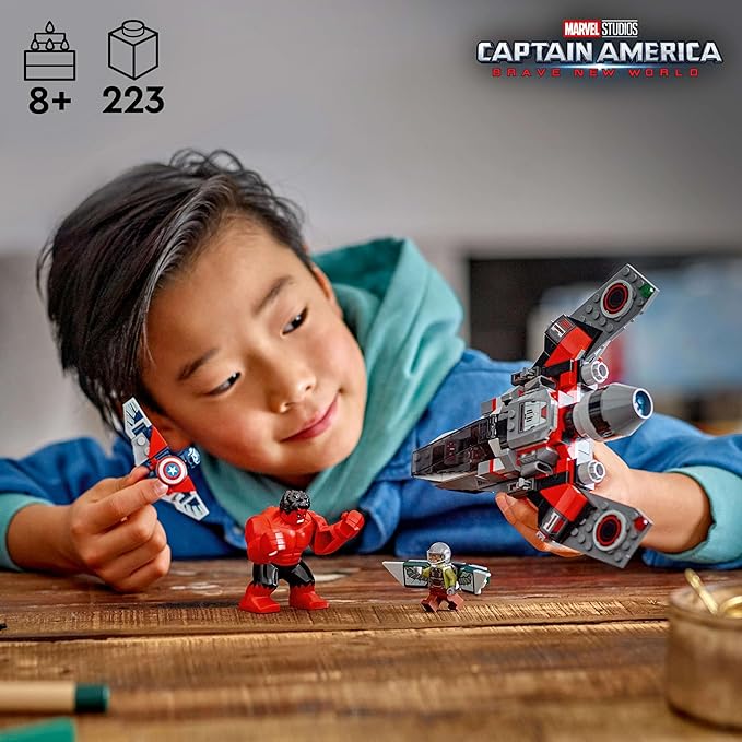 LEGO 76292 Marvel Captain America and the Red Hulk Battle Toy Toy Birthday Present Block Boys Girls Children 8 Years 9 10 Years Old Elementary School Marvel Toy Figure