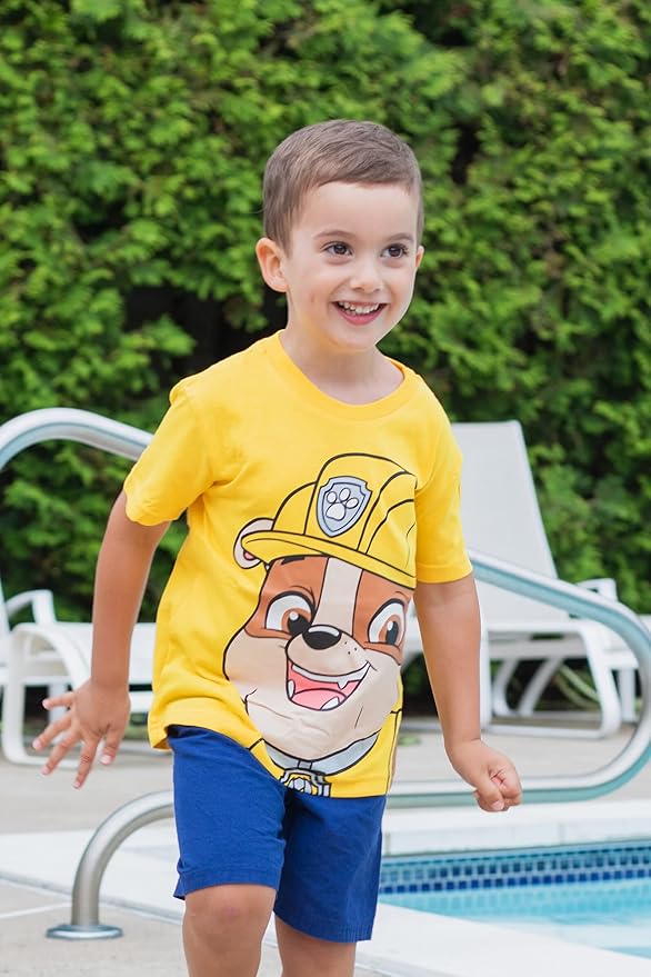 Paw Patrol Chase Marshall Rubble Rocky 4 Pack Graphic T-Shirts Toddler to Big Kid