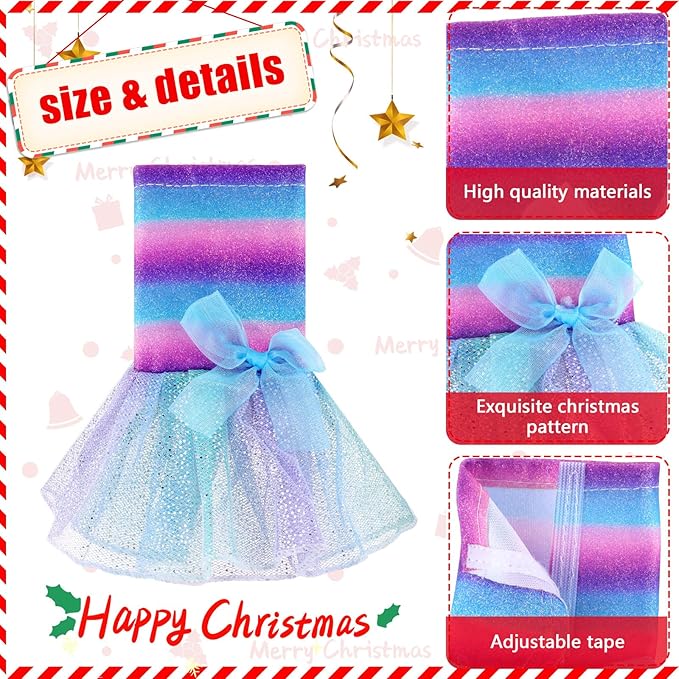 Meooeck 6 Pieces Christmas Accessories Set Including 2 Holiday Clothes Outfit, and 4 Novelty Toy Accessories for Kid(Fairy)