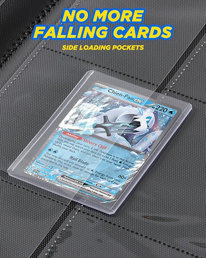 9 Pocket Top Loader Binder with Zipper – Holds 288 Toploaders – Premium Double-Sided Card Album for Trading Cards, TCG, MTG, Sports Cards (Glacier Mint)