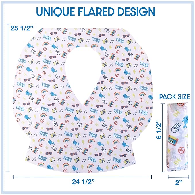 XL Full Coverage Disposable Toilet Seat Covers for Kids, Adults & Potty Training, Waterproof, 20 Pcs - Single Wrapped (Good Vibes)