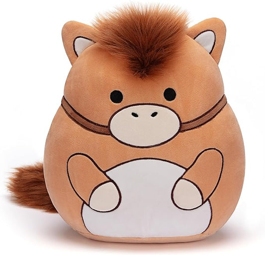 Original 12-inch Horse Plush Pillow Stuffed Animal Toy,Big Size Soft Cute Fat Cuddle Huggable Adorable Plushie,Gift for Kids