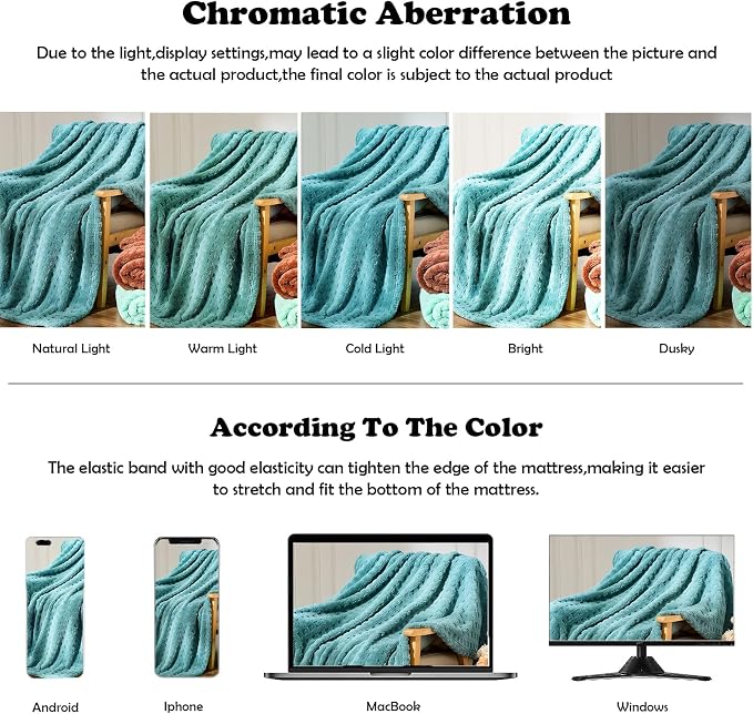NEWCOSPLAY 3D Waffle Checkered Flannel Twin Blanket, Light Teal, 60"x80" | Super Soft Cute Lightweight Decorative Premium Silky Fleece Blanket for Couch Sofa Bed, Gift for Women Men, All Season Use