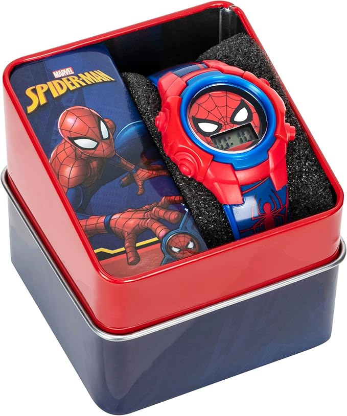 Marvel Spider-Man Kids Watches – Digital Display, Interactive Features, Adjustable Strap, Vibrant Spider-Man Graphics, Durable for Active Kids