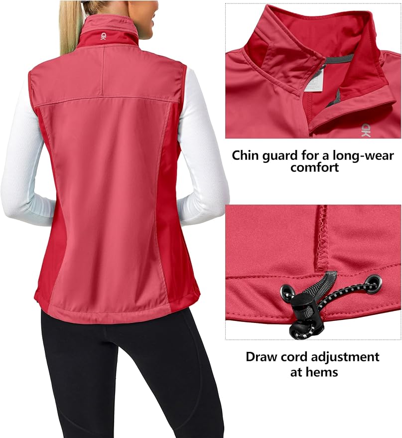 Little Donkey Andy Women's Lightweight Vest Windproof Sleeveless Jacket | Cycling Windproof Vest, Water-Repellent Stretch Shell, Lightweight Tennis Running Outerwear, Golf Hiking Workout Sleeveless