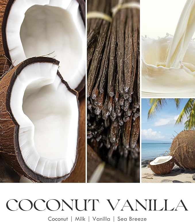 AOOVOO Coconut Vanilla Candles - 9 oz Scented Candles, Aromatherapy Candle, Soy Candle for Home Scented (Pack of 2)