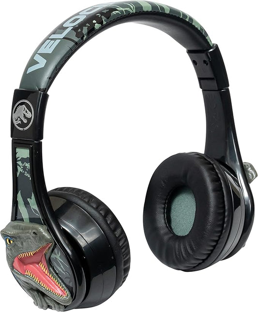 eKids Jurassic World Bluetooth Headphones, Wireless Headphones with Microphone Includes Aux Cord, Kids Earphones for School, Home, or Travel
