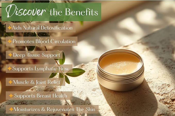 Poke Root & Castor Oil Salve - Cysts, Boils, Fibroids, Swollen Lymph Nodes, Breast & Joint - Vegan Lymphatic Support Massage Balm - Natural Deep Tissue Relief Ointment (4oz)