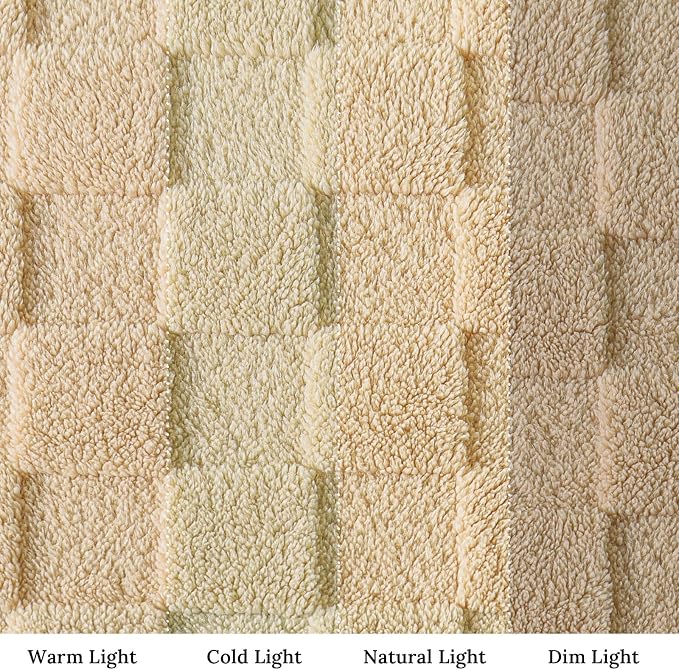 Exclusivo Mezcla 3D Checkered Fleece King Blanket for Bed, Camel | Super Soft and Cozy Fluffy Blanket, Lightweigh and Breathable Blanket for Living Room, Bedroom, Decor, All Season, 104"x90"