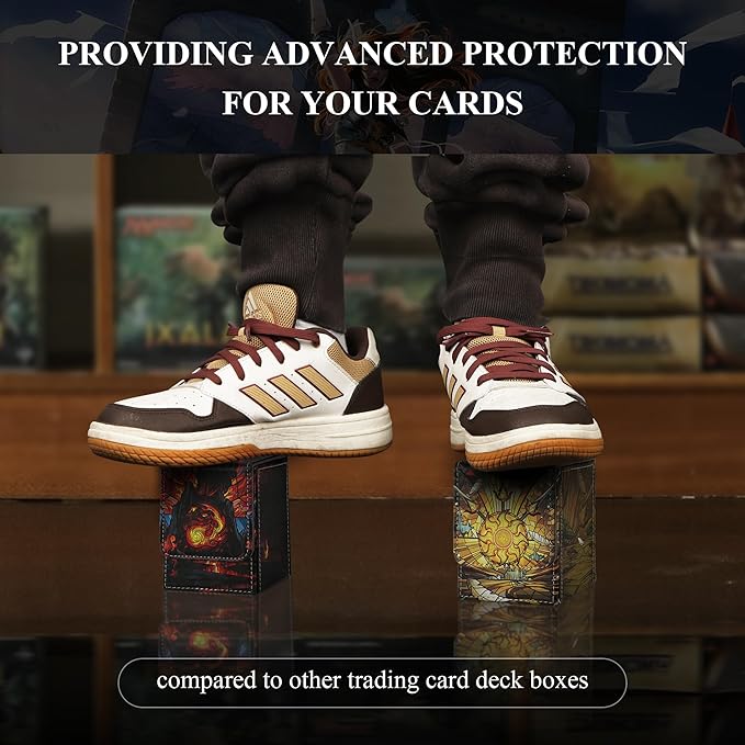 Card Deck Box for MTG Card Storage Box Holds 100 Plus Single Sleeved Cards with Trading Cards Games TCG Yugioh etc.(Scarlet Red)