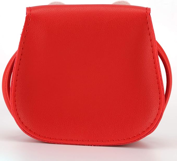 Little Rabbit Ear Bow Crossbody Purse,PU Shoulder Handbag for Kids Girls Toddlers(Red)