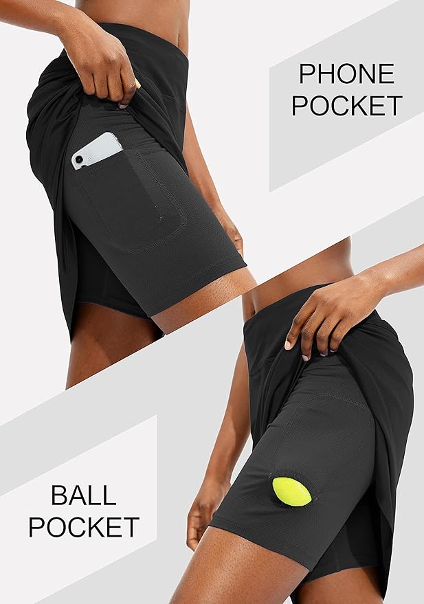 Women's 20" Knee Length Skorts Skirts UPF50+ Athletic Tennis Golf Skirt for Women Casual Summer Skirts